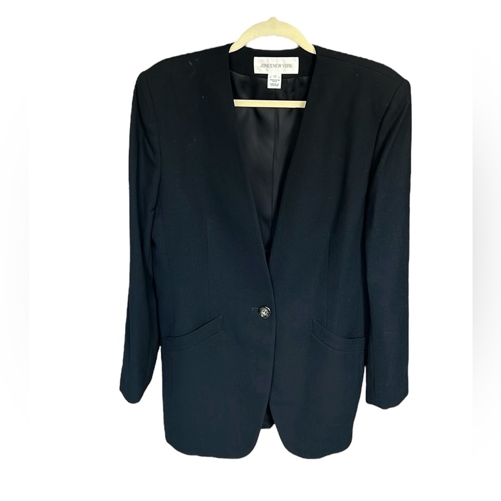 Jones New York Black one Button Blazer